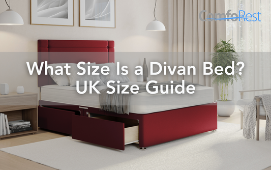 Luxury red divan bed with built-in storage drawers – explore the UK size guide for the perfect fit