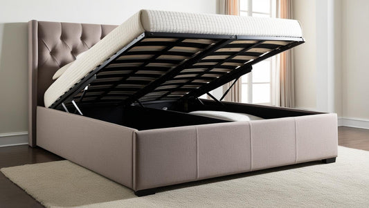 a plush king size ottoman bed with end opening storage