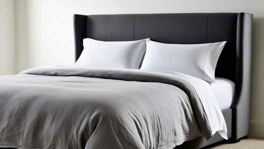 black king size bed with winged headboard