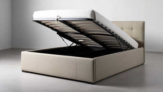 mink fabric king size ottoman bed with end opening storage