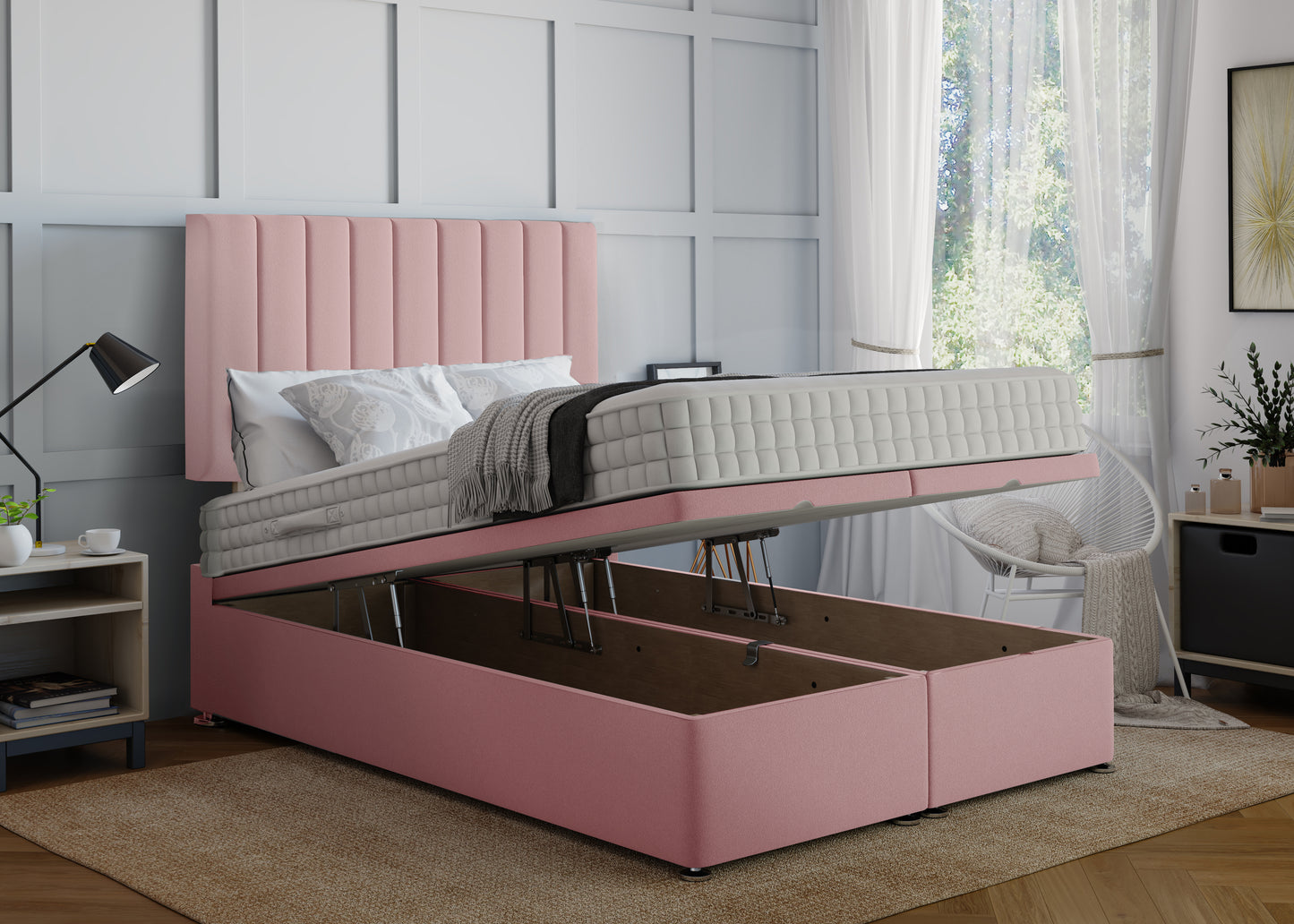 Stripe Ottoman Bed