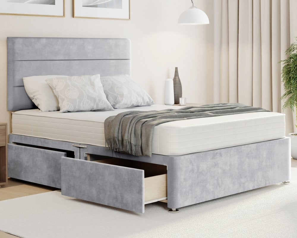 3 Linen Single Divan Bed