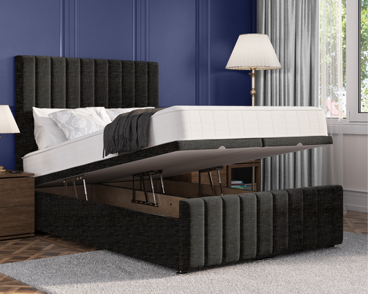 Stripe Plus Ottoman Bed