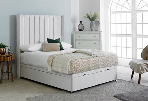 Stripe Winged Ottoman Bed