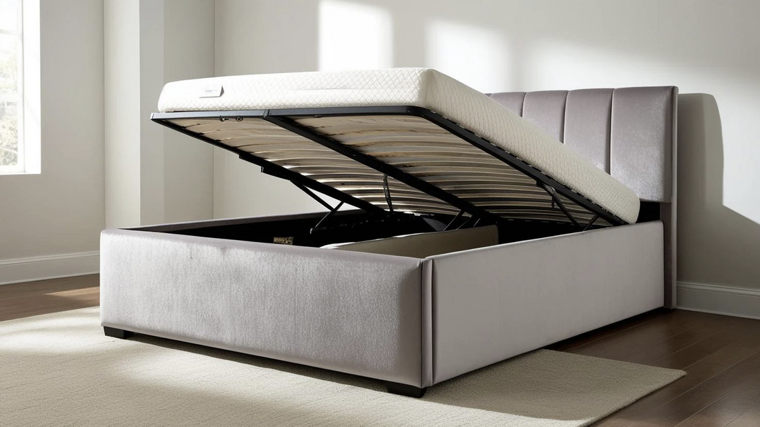 king size ottoman bed with end opening storage