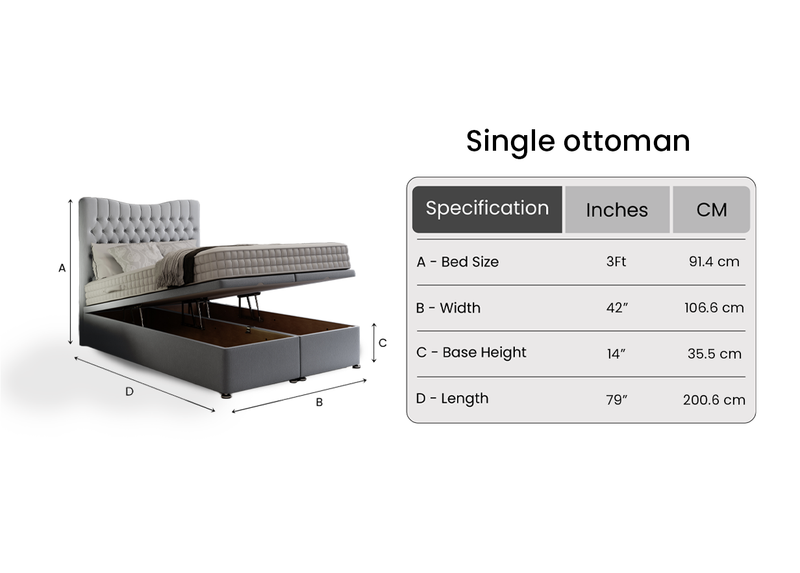 Single Ottoman Bed Features