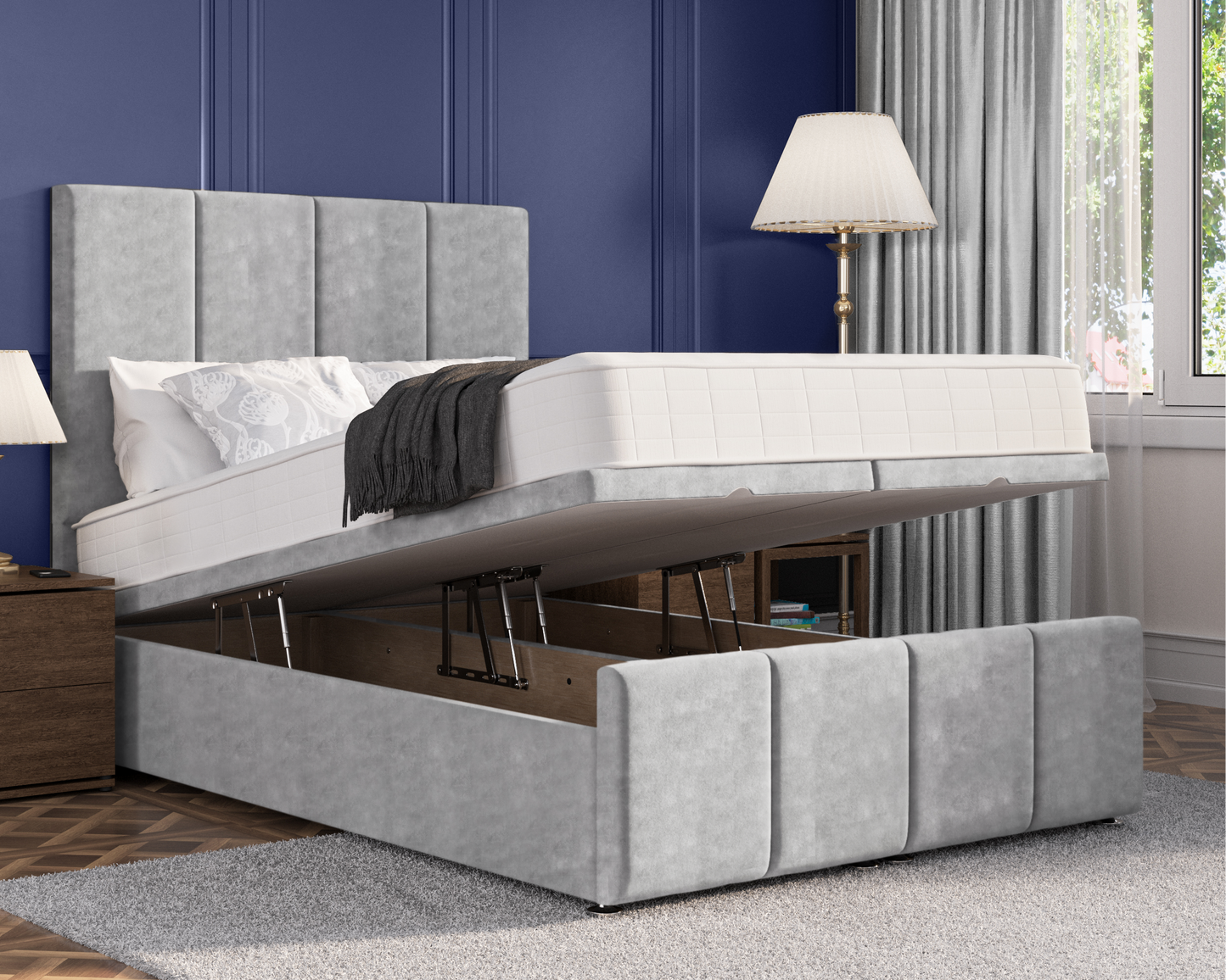 4 Panel Plus Ottoman Bed