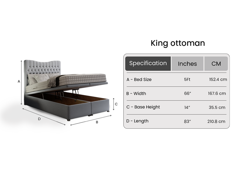 King Ottoman Bed Features