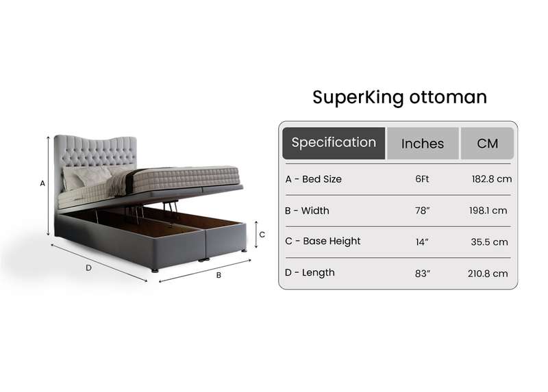 Super King Ottoman Bed Features