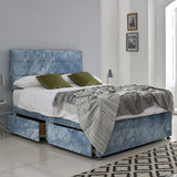 3 linen Divan Bed with Headboard