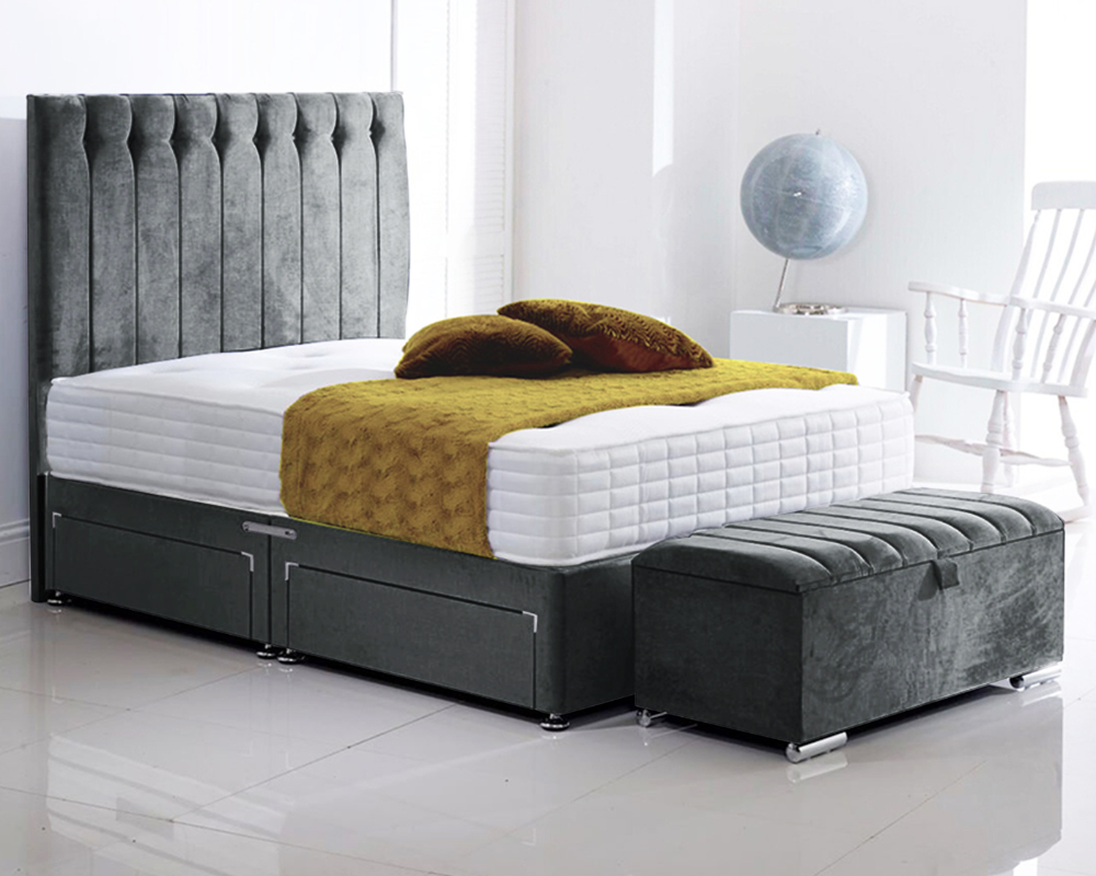 grey olivia bed divan bed set with ottoman storage box