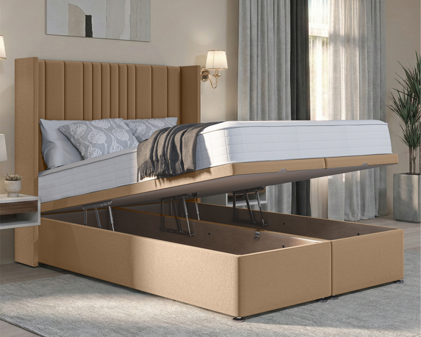 Florence Winged Ottoman Divan Bed