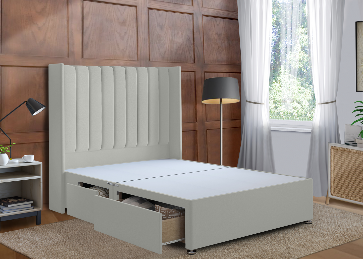 Stripe Wing Divan Bed