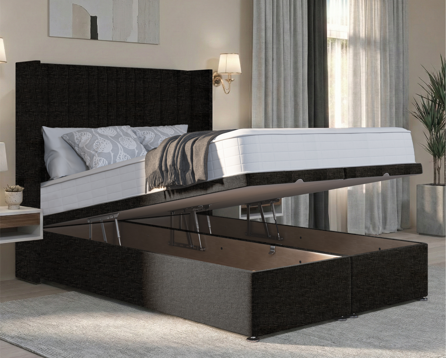 Florence Winged Ottoman Divan Bed