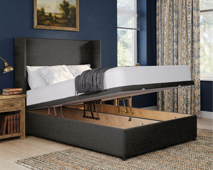 Plain Winged Ottoman Divan Bed