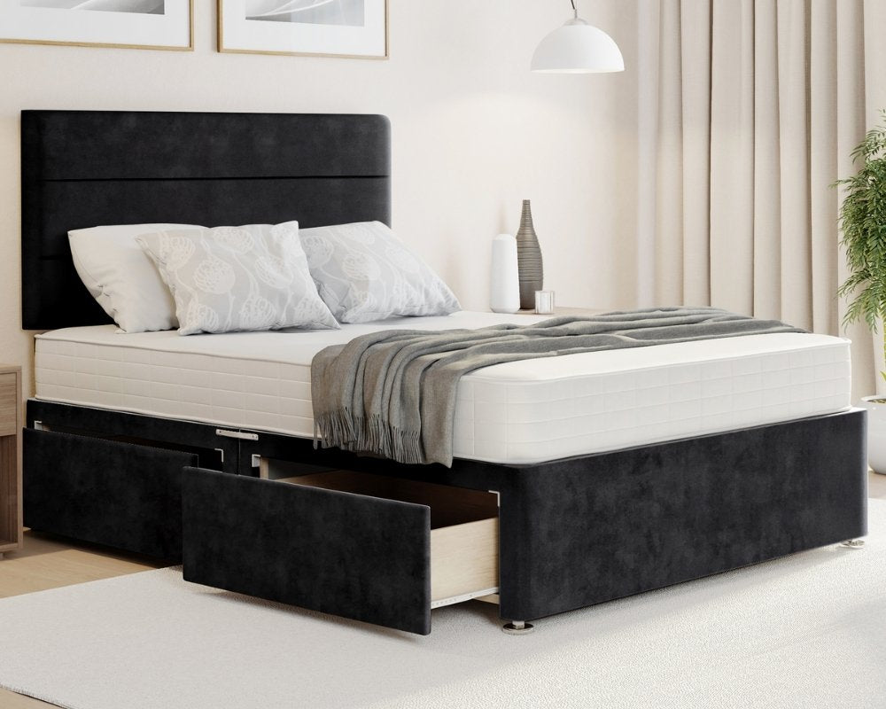3 Linen Single Divan Bed