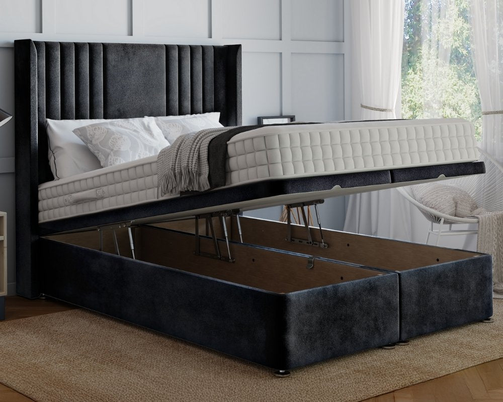 Hazel Winged Small Double Ottoman Divan Bed