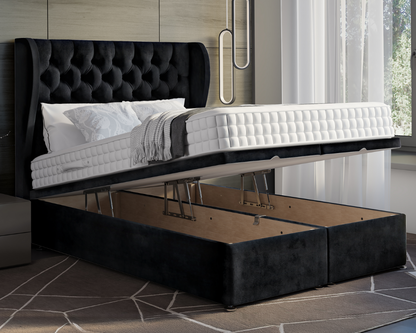 Oyster Winged Ottoman Divan Bed