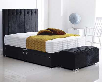 black olivia bed divan bed set with ottoman storage box