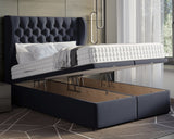 Oyster Winged Double Ottoman Divan Bed
