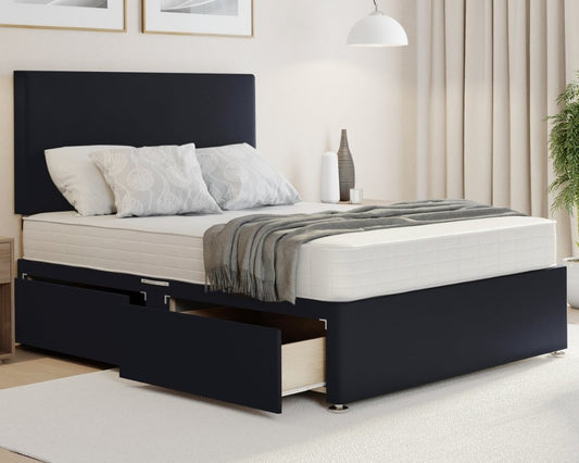 Plain Headboard Double Divan Bed