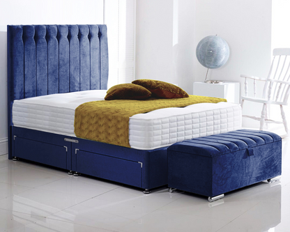 blue olivia bed divan bed set with ottoman storage box