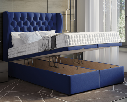 Oyster Winged Ottoman Divan Bed