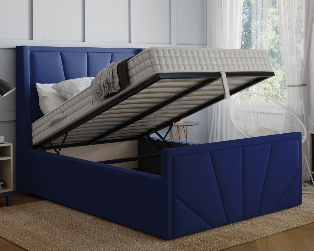 York Winged Super King Ottoman Bed