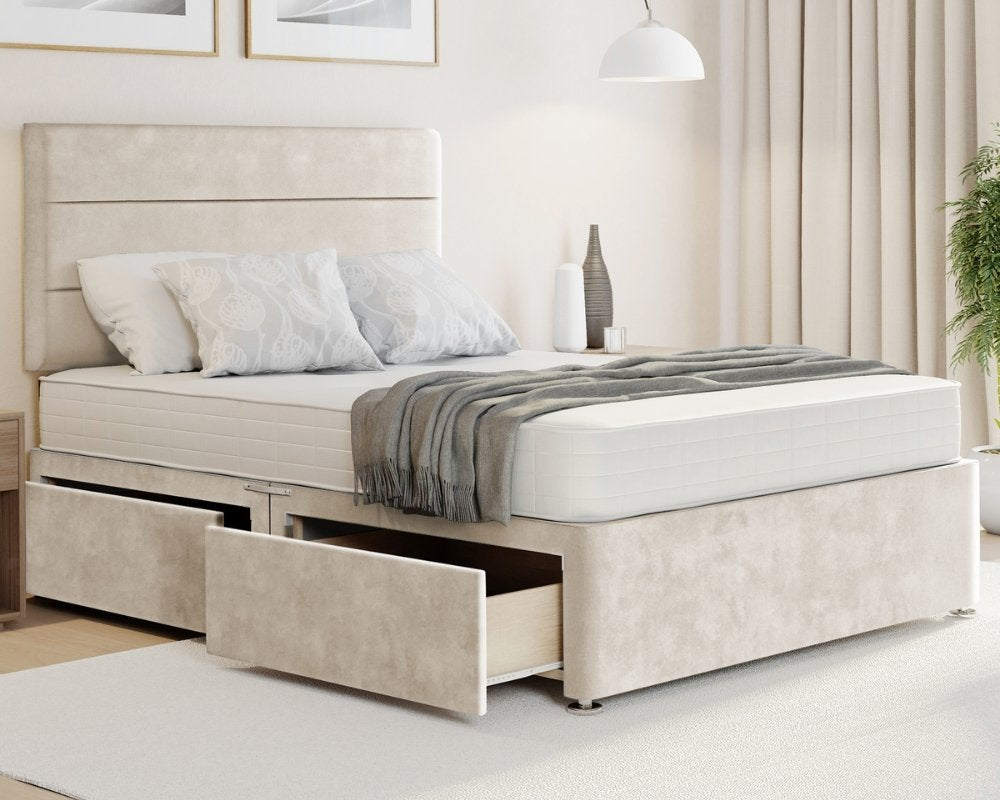 3 Linen Single Divan Bed