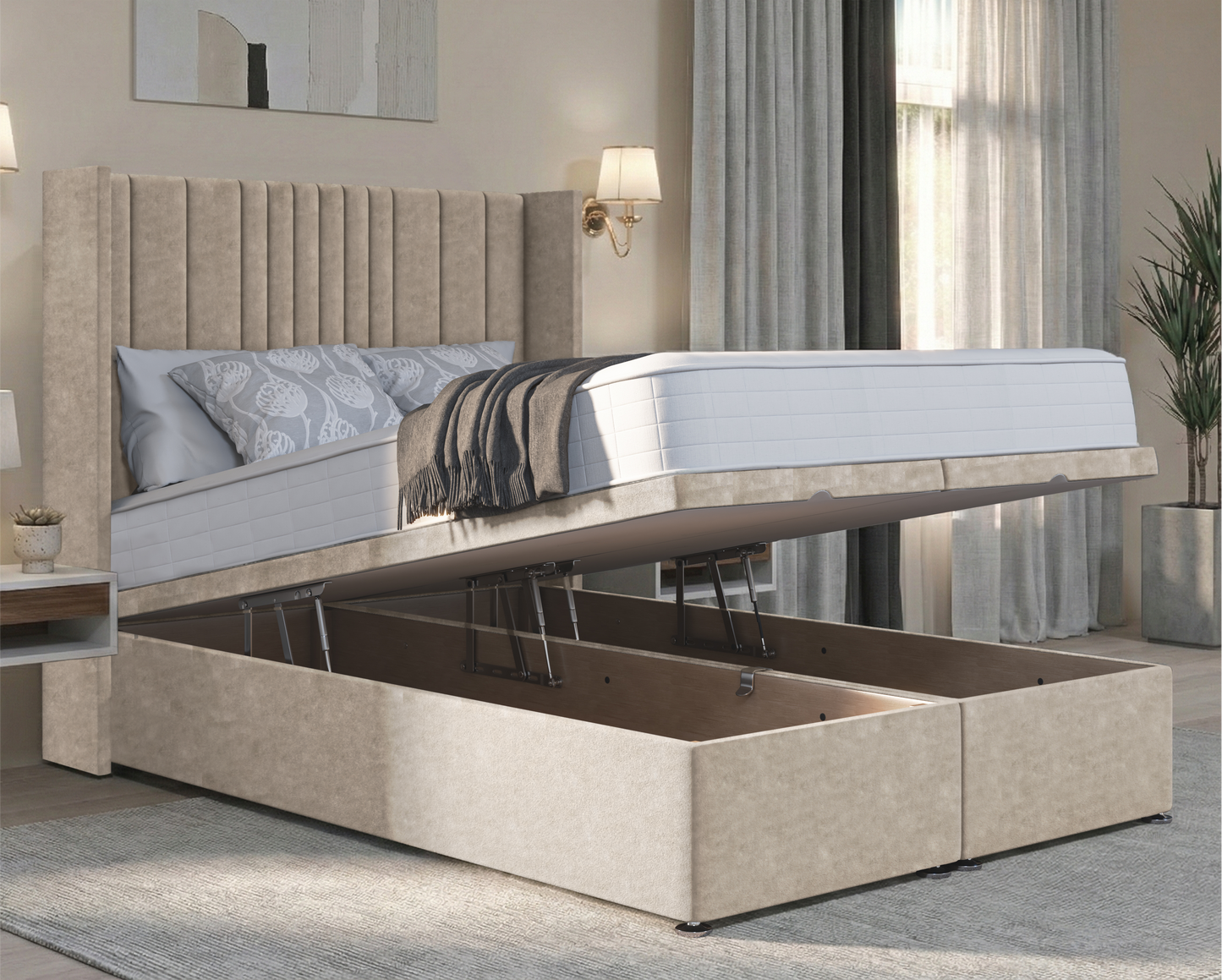 Florence Winged Ottoman Divan Bed