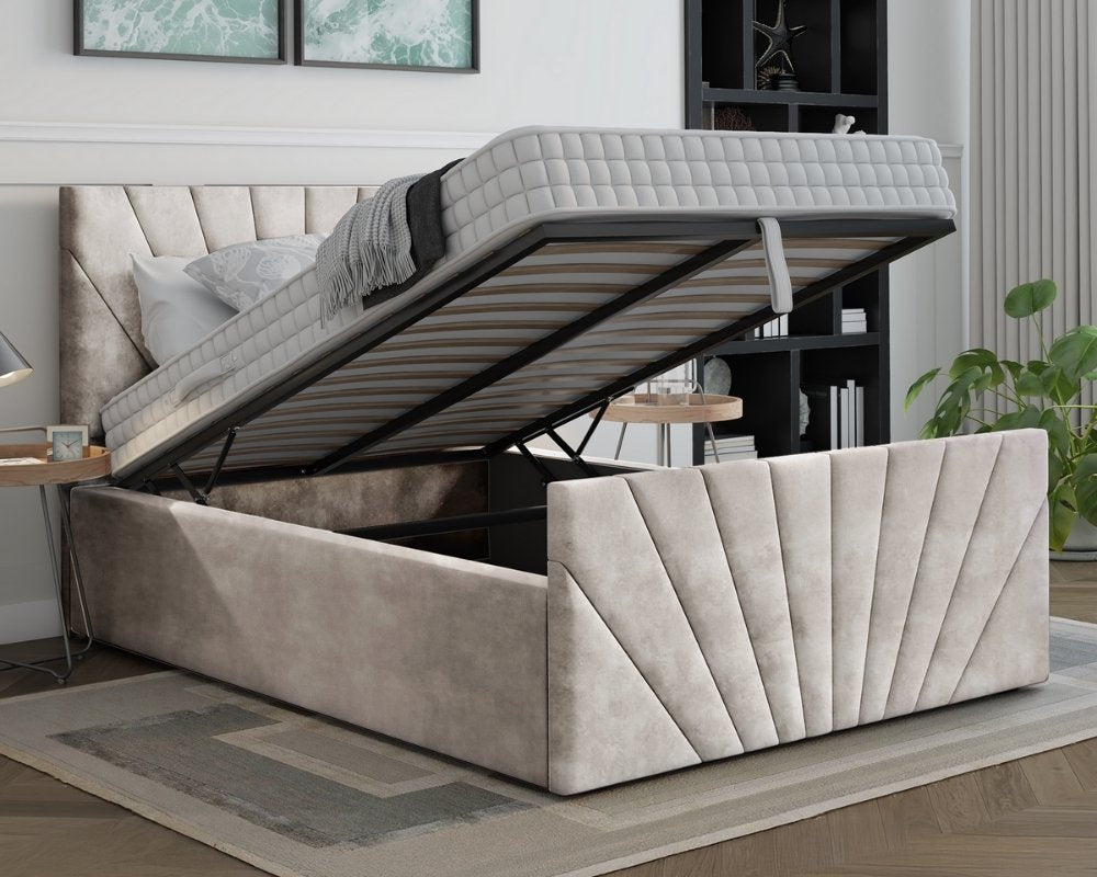 Laura Small Double Ottoman Bed