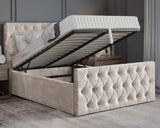 Oyster Winged Small Double Ottoman Bed