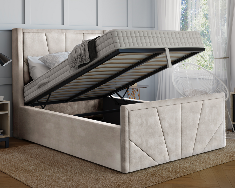 York Winged Ottoman Bed