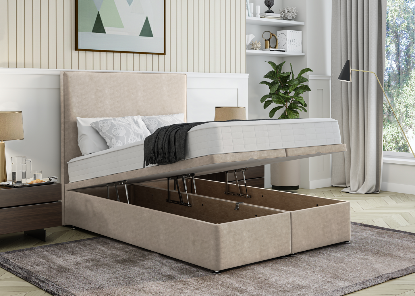 Plain Ottoman Divan Bed