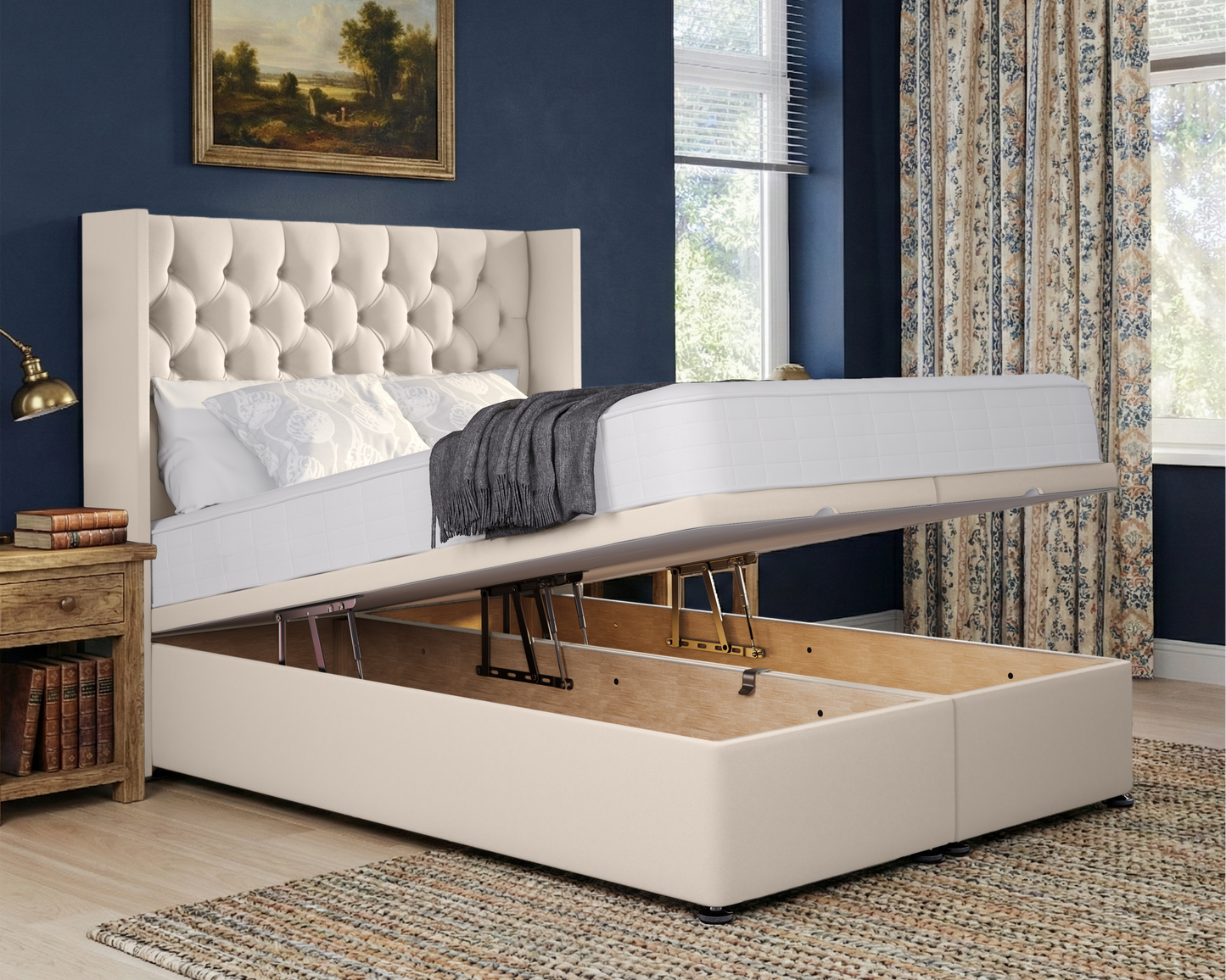 Chesterfield Wing Ottoman Divan Bed