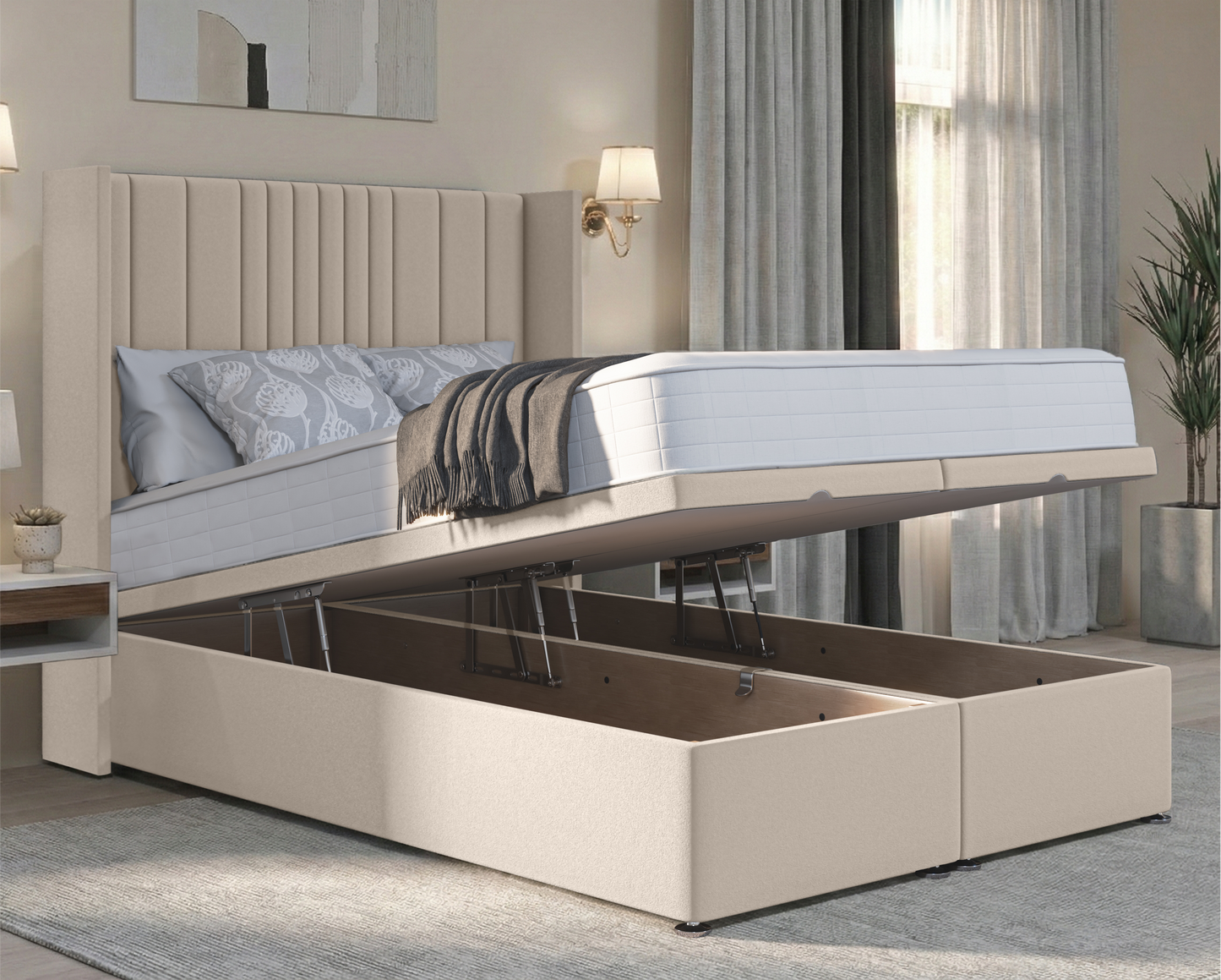 Florence Winged Ottoman Divan Bed