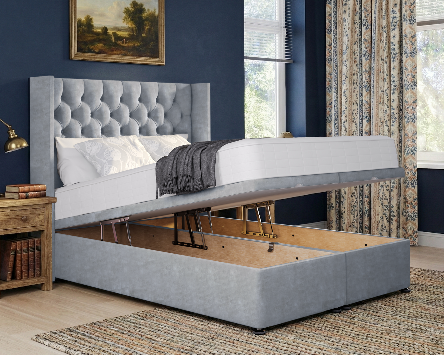 Chesterfield Wing Ottoman Divan Bed