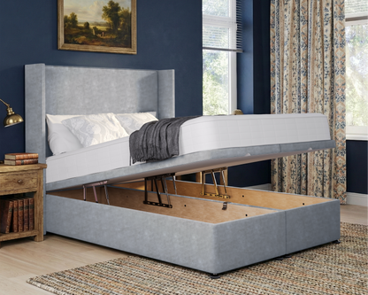 Plain Winged Ottoman Divan Bed