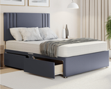 felix grey plush divan bed with drawers and mattress