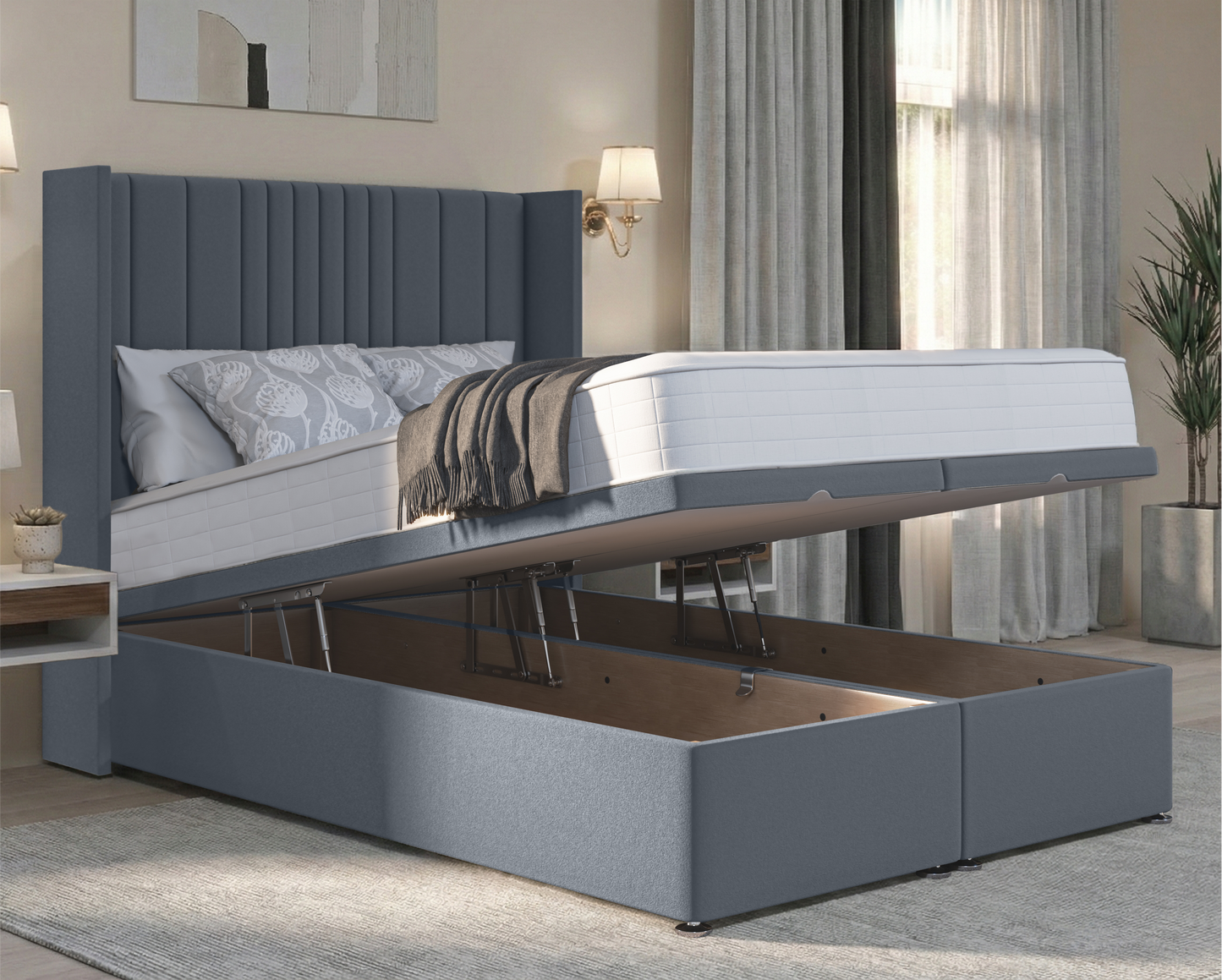 Florence Winged Ottoman Divan Bed