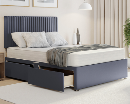 grey malia divan bed with drawers