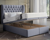Oyster Winged Single Ottoman Divan Bed