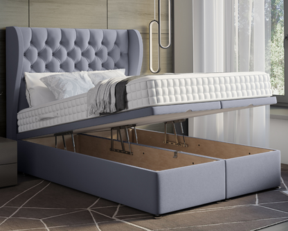 Oyster Winged Ottoman Divan Bed