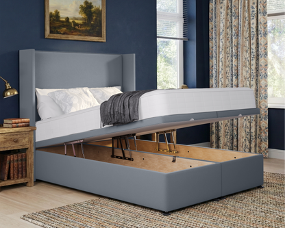 Plain Winged Ottoman Divan Bed