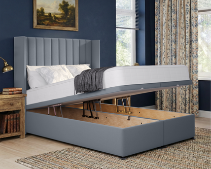 Stripe  Winged Ottoman Divan Bed