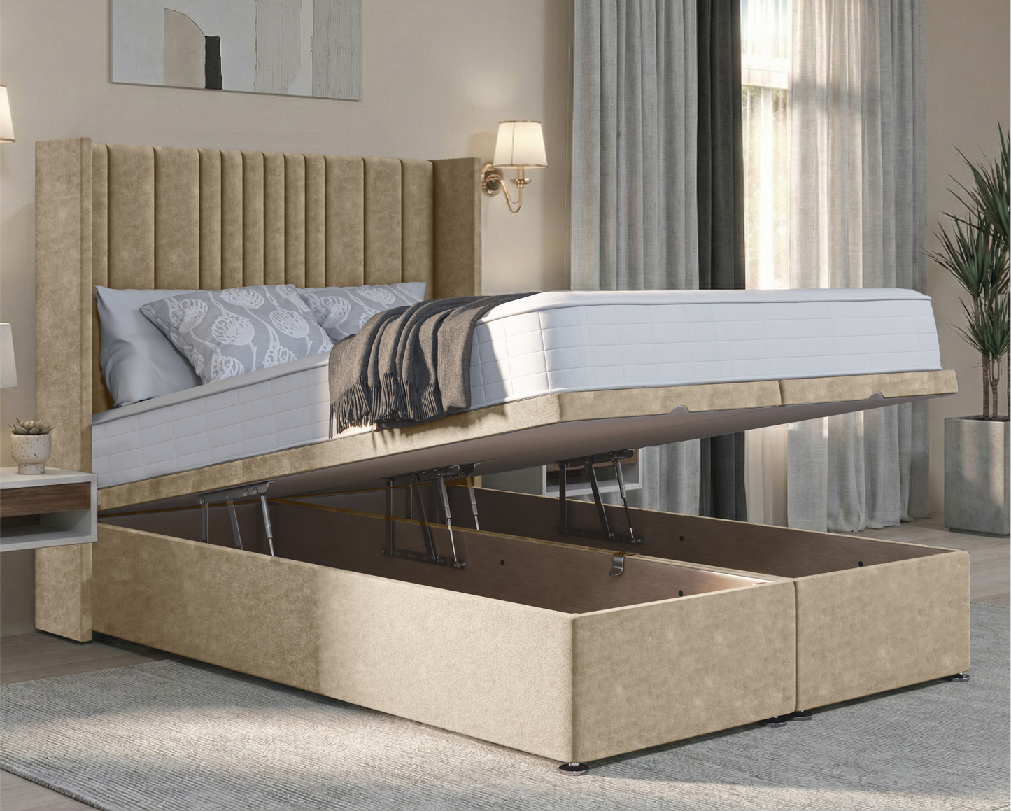 Florence Winged Ottoman Divan Bed