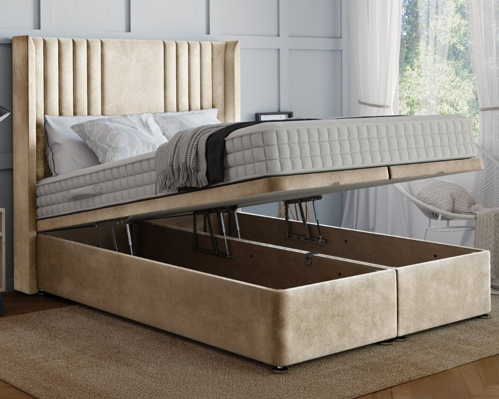 Hazel Winged King Size Ottoman Divan Bed