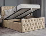 Oyster Winged Small Double Ottoman Bed