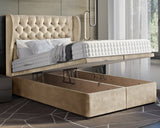 Oyster Winged Super King Ottoman Divan Bed