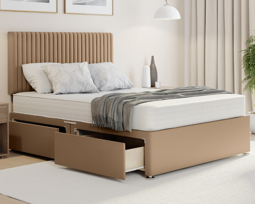 mink plush malia divan bed with drawers